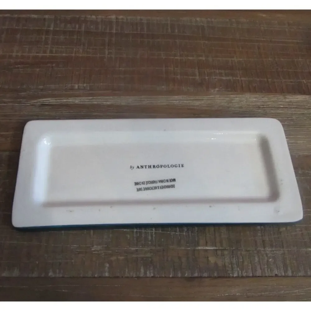 Anthropologie Christmas Holly & Pear Butter Dish Retired Holiday Stoneware